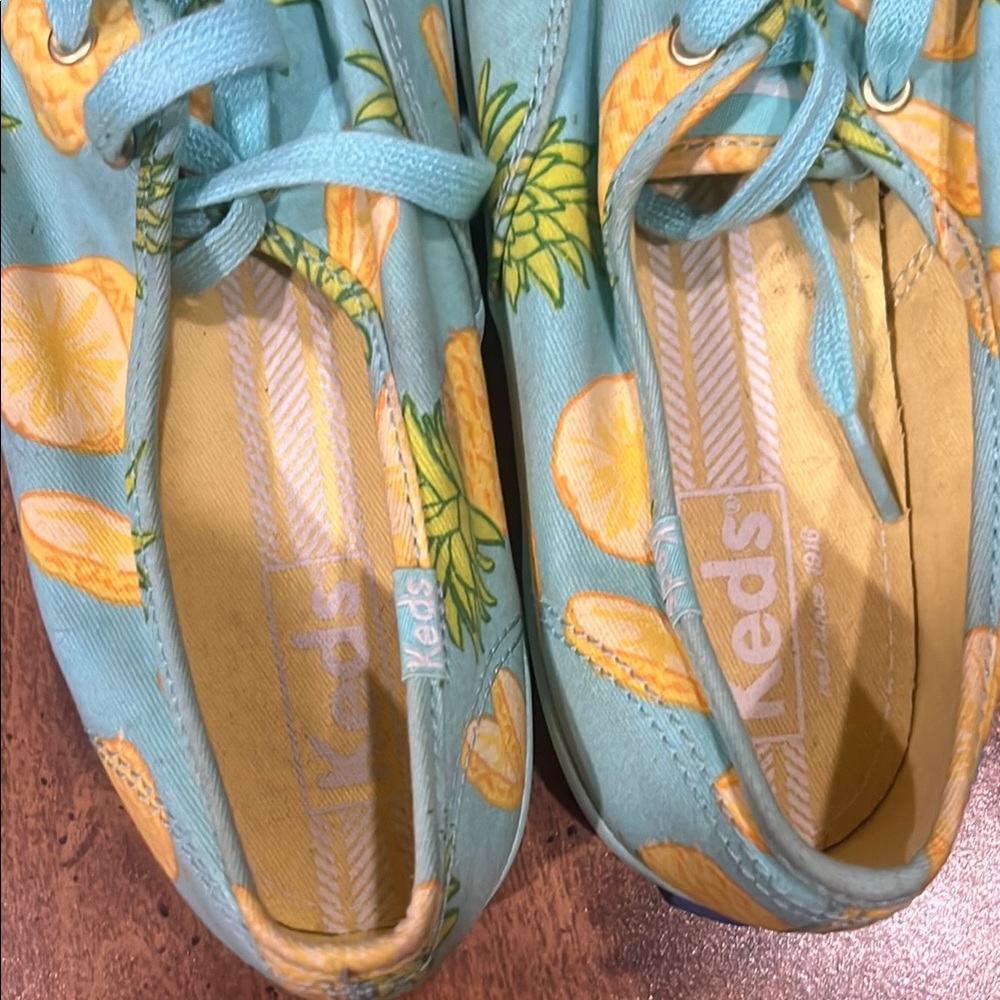 Keds Blue and Yellow Pineapple Print Sneakers - Picture 7 of 7